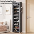 5 Tier Shoe Rack Organizer,Portable Shoe Shelf with Nonwoven Fabric ...