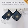 thumbnail image 3 of 2 PCS Oven Baking Gloves Set Heat Resistant Oven Mitt & Pot Holder Set Cooking Mitts Kitchen Home Supplies Mysterious Celestial Pattern, 3 of 5