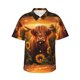 thumbnail image 1 of Balery Vintage Sunflower Cow B Camisas hawaianas de manga corta para hombre, camisas playeras de corte holgado, camisas de vacaciones con botones,3X-Large, 1 of 7