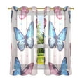 thumbnail image 2 of Pink Blue Butterflies Blackout Curtains Thermal Insulation 63 inch Grommet for Bedroom Living Room Bathroom Kitchen Windows 2 Pack, 2 of 6