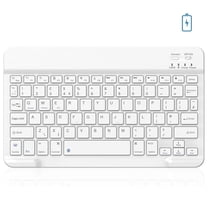 Cimetech Bluetooth Keyboard, Ultra-Slim Wireless Keyboard Quiet Portable Design with Built-in Rechargeable Battery, Fast Charging for iPad, iPhone, MacBook, Tablet,IOS, Android 3.0 and Above OS White