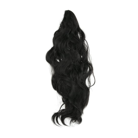 Unique Bargains 1 Pc Nature Long Hair Ponytail wig Clip for Women 21.65inch Black