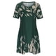 thumbnail image 4 of Puntoco Vestido Suelto Estampado De Manga Corta Con Cuello Redondo Informal Para Mujer Verde M,Regalos Para Mujer Joven, 4 of 8