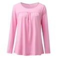 thumbnail image 4 of Aayomet Tshirts Shirts For Women Sweaters for Women Long Sleeve Casual Tunic Tops for Leggings,Pink L, 4 of 4