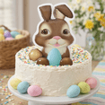 thumbnail image 4 of CakeDrake Cake Top Decor Easter Bunny Brown 1 Set, 4 of 6