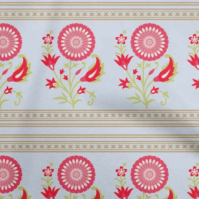 oneOone Rayon Light Blue Fabric Maxican Floral Craft Projects Decor Fabric Printed By The Yard 56 Inch Wide
