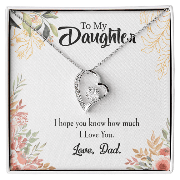 To My Daughter I Love You From Dad Forever Necklace w Message Card