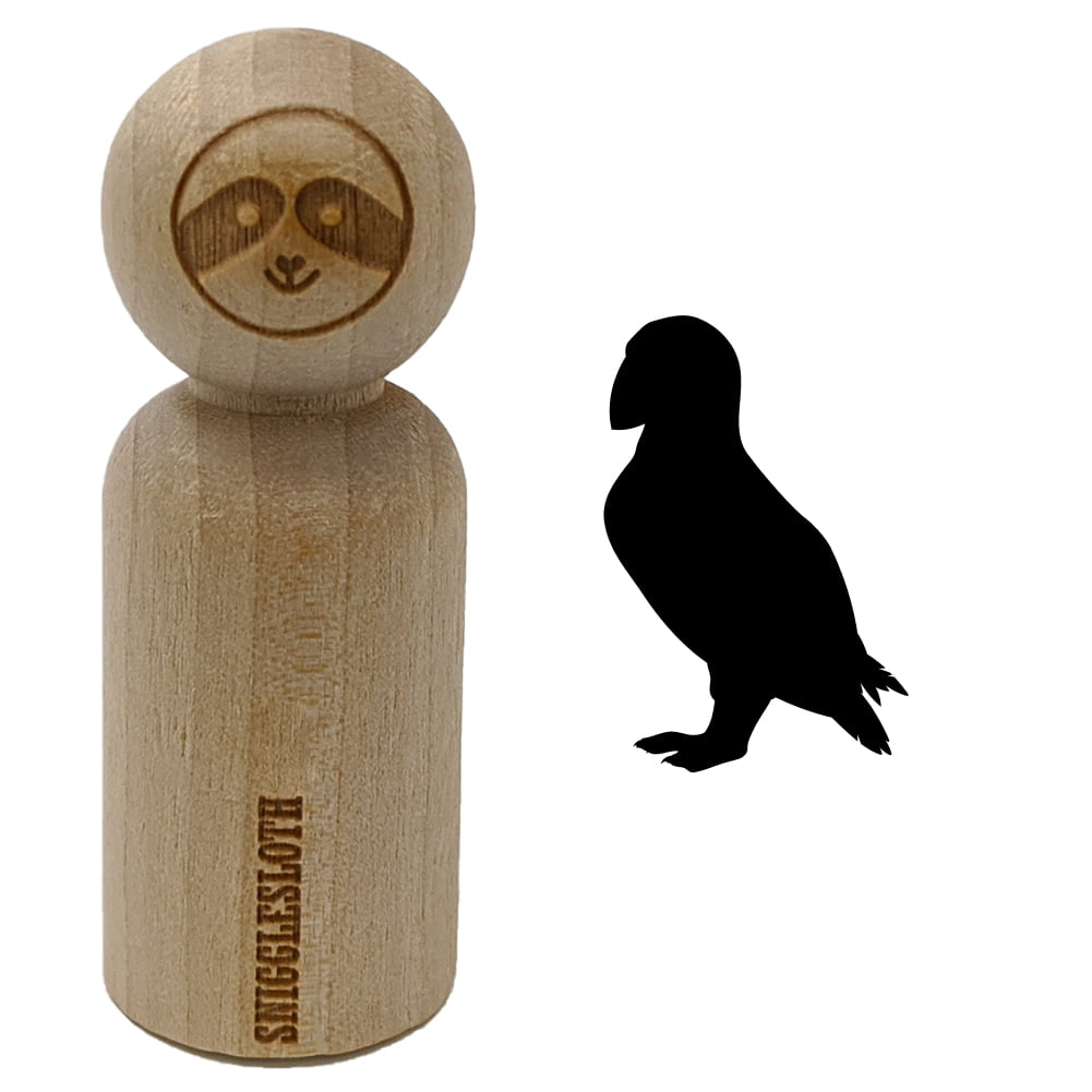 Puffin Bird Solid Rubber Stamp for Stamping Crafting Planners 3/4 Inch Small 
