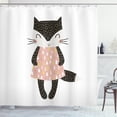 thumbnail image 1 of Ambesonne Cat Shower Curtain, House Pet in Dress, 69"Wx84"L, Multicolor, 1 of 3
