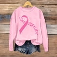 thumbnail image 4 of Hfnxid Breast Cancer Sweatshirts for Women Pink Ribbon Crewneck Sweatshirt Long Sleeve Awareness Support Pullover Pink,L, 4 of 4