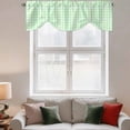 thumbnail image 2 of Green Grid Tie Up Valance Curtains for Windows, Kitchen Curtains Window Treatments, Checkered Plaid Gingham Lattice Trellis Print Short Window Shades Valances for Bedroom Bathroom Cafe 42"x18", 2 of 8