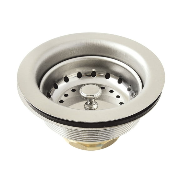 Kingston Brass K121BPN Fresno 3-1/2 Inch Stainless Steel Kitchen Sink Basket Strainer in Polished Nickel