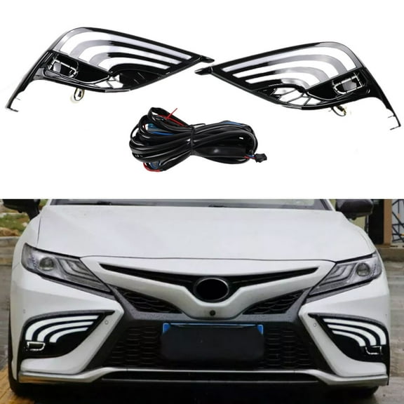 Mescukay LED DRL Daytime Running Fog Lights for Toyota Camry SE XSE 2021-2024
