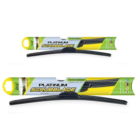 For Mazda 2 Nissan Versa Chevy Spark Scrubblade Platinum Wiper Blade Set - BuyAutoParts