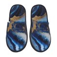 thumbnail image 1 of Fotbe Navy Blue Marble Pantuflas Peludas para Mujer con Estampado, Zapatillas de Peluche, Zapatos de Invierno para Casa, Uso Interior y Exterior-Medium, 1 of 8