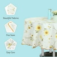 thumbnail image 5 of PiccoCasa Vinyl Tablecloth Round 60" Dia Yellow Flower Pattern Waterproof, 5 of 7