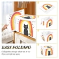 thumbnail image 2 of Yayeee Collapsible Cube Storage Bin with Lid Fabric Closet Decorative Basket with Handles, Black Cat Rainbow, 2 of 7