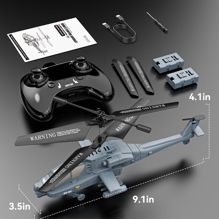 JoyStone RC Helicopter AH-64, 3 Speed Modes, Gray photo 6