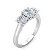 thumbnail image 3 of SuperJeweler 1 Carat Moissanite Three Stone Ring In 14 Karat White Gold for Women, 3 of 7