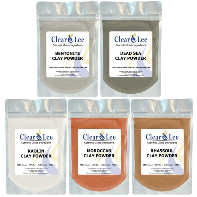 Paquete variado de polvos de arcilla de grado cosmético ClearLee, paquete de 5