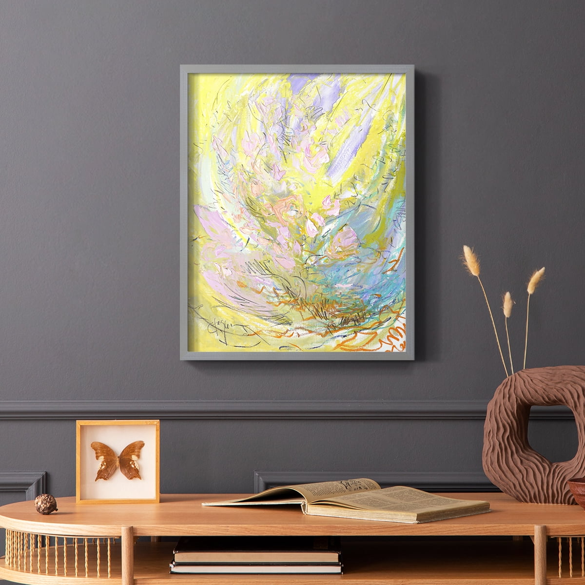 Approaching Equinox Framed Print in Gray Solid Wood Framed Print No Nail Hanging