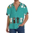 thumbnail image 3 of Disketp Men's Hawaiian Cute Cat Paw And Dog Print Shirts Button Down Holiday Beach Shirts-4X-Large, 3 of 7