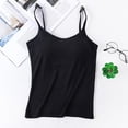 thumbnail image 3 of Women's Camisole with Shelf Bra Adjustable Spaghetti Strap Tank Tops Basic Undershirts Strap Cami Layering Top, 3 of 5