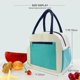 thumbnail image 2 of Bolsa de almuerzo para mujeres y hombres, elegante bolsa de almuerzo colorida, lonchera aislada a prueba de fugas, bolsa de almuerzo reutilizable para preparar comidas (beige y verde) 23 x 1, 2 of 5