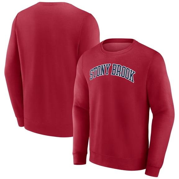 Men's Red Stony Brook Seawolves Short Name Fleece Pullover Sweatshirt
