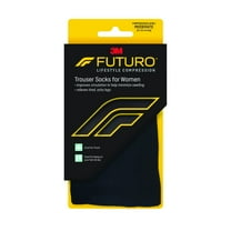 FUTURO Trouser Socks, Medium, Moderate Compression, Black, Female