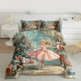 thumbnail image 2 of Manfei Girly Pink Princess Bedding Comforter Set, Christmas Nutcracker Royal Guarder Twin Comforter Sets, Dreamy Fairy Tale Reversible Bedding Set, Ultra Soft Home Decor, 2pcs, 2 of 8