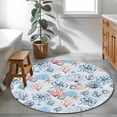 thumbnail image 4 of Area Rug 36in, Summer Sea Ocean Life Octopus Floor Carpet Living Room Rug, Underwater World Starfish Coral Non-Slip Welcome Mat Indoor Rugs for Bedroom Dining Room, 4 of 9