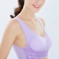 thumbnail image 4 of FUNUONY Bra for Women 3 Pack Bra Comfy Corset Bra Front Side Buckle Lace Bras and Shape Bra Wireless Comfortable No Underwire Bra Full Support Lift Bralette Everyday Seamless Tshirt Bras Purple S, 4 of 7
