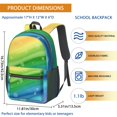 thumbnail image 3 of Geometric Wave Blue Pattern 17" School Backpacks for Teens,Waterproof Oxford Fabric,S-Shape Padded Straps for School,Travel,Hiking,Camping, 3 of 6