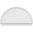 thumbnail image 3 of Ekena Millwork 58"W x 35-3/4"H x 2-3/4"P Half Round Sunburst Architectural Grade PVC Combination Pediment, 3 of 7