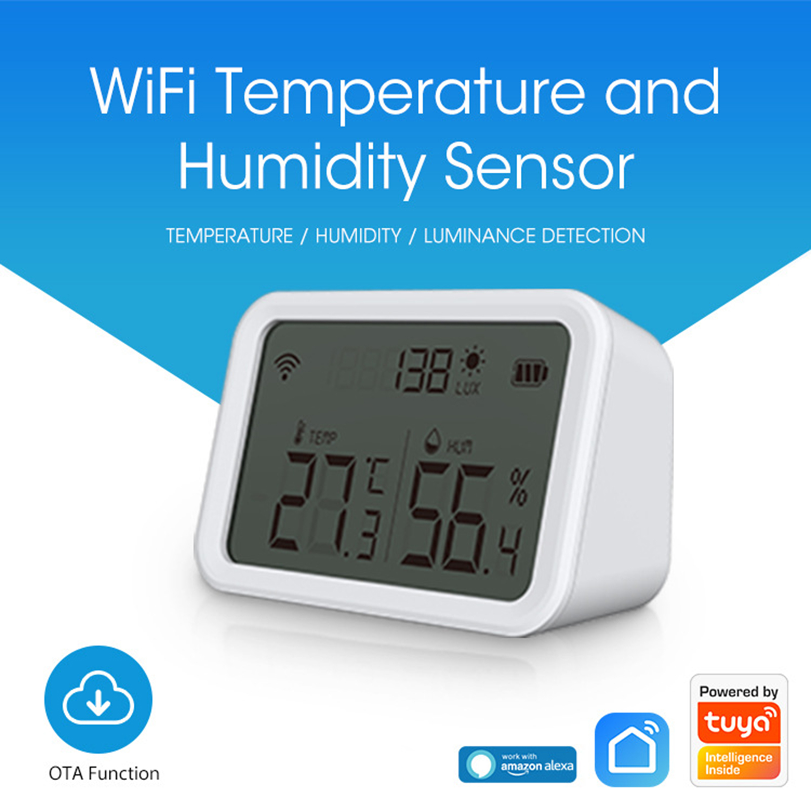 NEWLIS Smart Temperature Monitor Push Notification to Phone Wireless ...