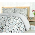 thumbnail image 5 of Ambesonne Cartoon Duvet Cover Set, Rain of Socks Laundry, 2-Calking, Dark Blue Beige, 5 of 7