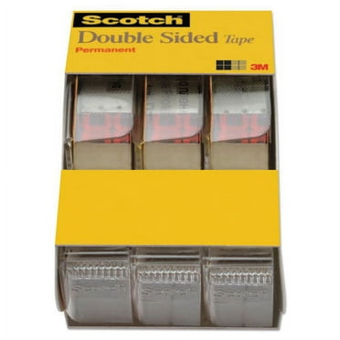 Scotch Double-Sided Permanent Tape In Handheld Dispenser, 1" Core, 0.5" X 20.83 Ft, Clear, 3-Pack