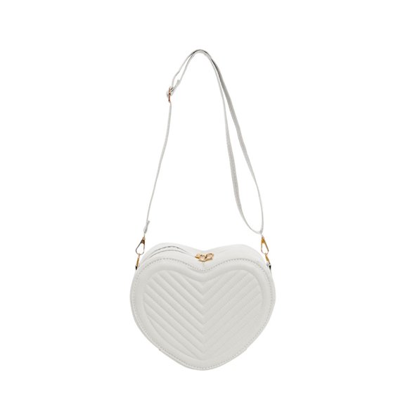 EliteGoogv Crossbody Bags For Women Heart Shaped Womens Crossbody Bags Compact Shoulder Bags Woven Texture Handbags White