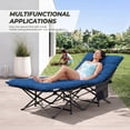 thumbnail image 6 of Sweetcrispy Folding Camping Cot with Mattress, Heavy Duty Portable Sleeping Cot for Adults, Camp, Travel, Guest Bed, Blue, 6 of 8