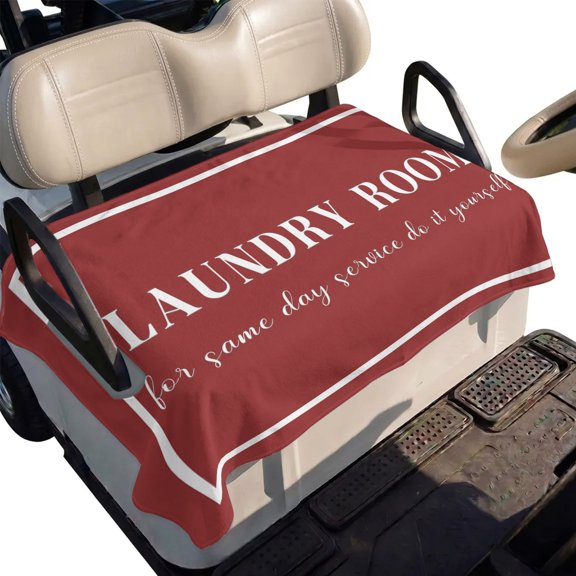 Golf Cart Seat Cover Red Laundry Room Club Car Golf Cart Seat Covers Soft Absorbent Golfcart Towel Blanket Do It Yourself Golf Seat Covers for Cart Decor Fits 2 & 4 Passenger 51"x31"