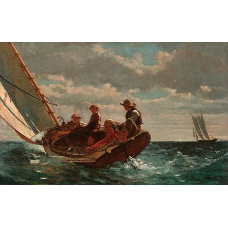 Breezing Up (A Fair Wind) by Winslow Homer - 12" x 18" Art Print Wall Decor
