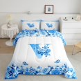 thumbnail image 2 of Erosebridal Letter Initial Bedding Twin Comforter Set,Monogrammed Personalized Down Comforter,Flower Decor,Reversible,Lightweight,2-Piece, 2 of 8