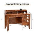 thumbnail image 4 of Costway Bureau d'Ordinateur PC Portable Table d'Écriture Poste de Travail Étudiant Meuble Rustique, 4 of 10