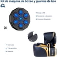 thumbnail image 2 of Kit de Máquina de Boxeo Musical y Guantes de Boxeo 10 Oz Bluelander con Protector Bucal, Negro con Dorado, 2 of 5