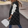 thumbnail image 5 of Hvyesh Long Quilted Vest for Women Sleeveless Hooded Outerwear Coats Warm Zip Up Pockets Coats Winter Padded Thermal Gilet Outerwear, 5 of 5