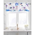 thumbnail image 2 of Summer Jellyfish Linen Curtain Valance for Bedroom/Bathroom/Kitchen/Office/Living/Dining Room Window,Colorful Coastal Beach Ocean Sea Fish Rod Pocket Topper Decorative Cafe Drapes Panel 60"x18", 2 of 6