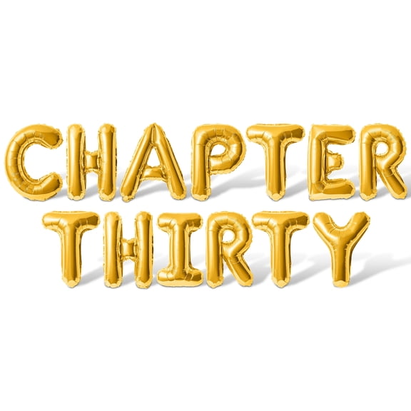 Letter Balloons - CHAPTER THIRTY 16" Inch Alphabet Letters Foil Mylar Balloon 30th Birthday Party Banner (Gold)