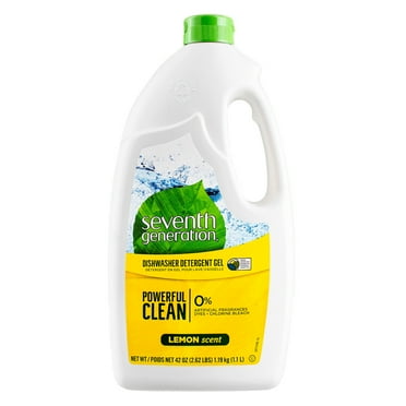 Seventh Generation Powerful Clean Dishwasher Detergent Gel, Lemon, 42 oz (2 pack)