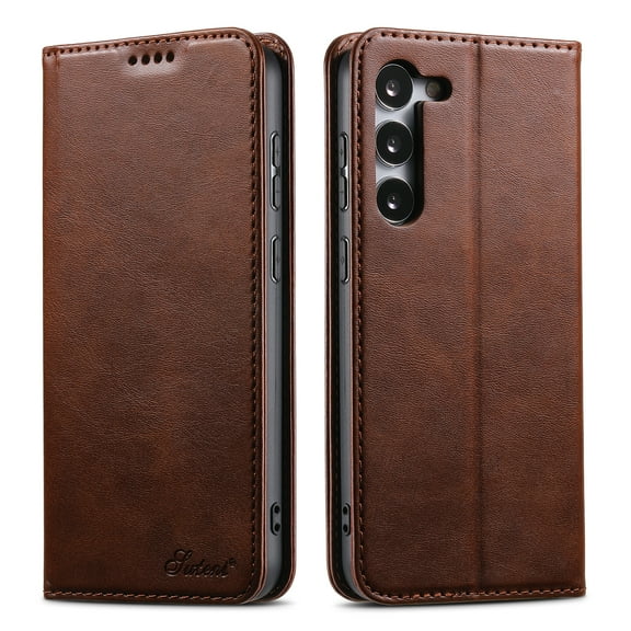 Allytechgroup Wallet Phone Case for Samsung Galaxy S23 Plus, Folio PU Leather Wallet Case Stand with Card Slots Build - in Magnet Protective Cover for Samsung Galaxy S23 Plus 6.6 inch, Brown